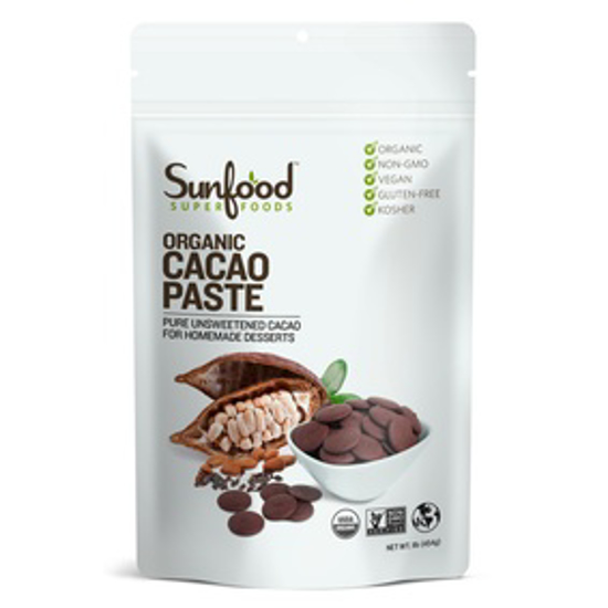 Picture of SUNFOOD SUPERFOODS CACAO PASTE, 1LB, ORGANIC