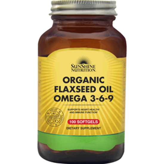 صورة SUNSHINE NUTRITION ORGANIC FLAXSEED OIL OMEGA 3-6-9 100 SOFTGEL