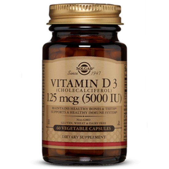 صورة VITAMIN D3 (CHOLECALCIFEROL) 125 MCG (5,000 IU) 60 VEGETABLE CAPSULES