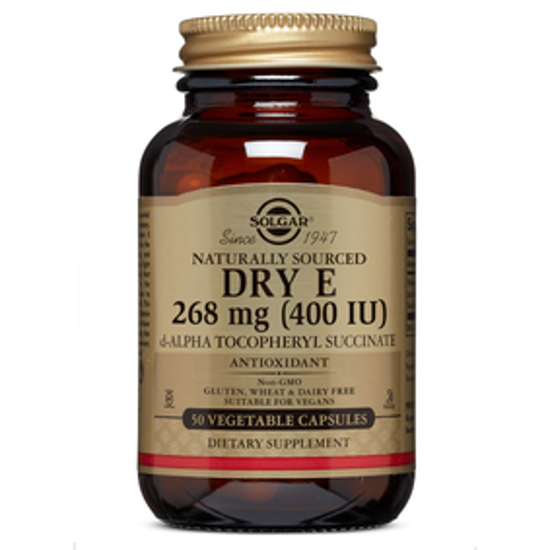 صورة DRY VITAMIN E 268 MG (400 IU) 50 VEGETABLE CAPSULES (D-ALPHA TOCOPHERYL SUCCINATE)