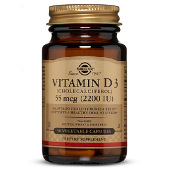 صورة VITAMIN D3 (CHOLECALCIFEROL) 55 MCG (2200 IU) 50 VEGETABLE CAPSULES