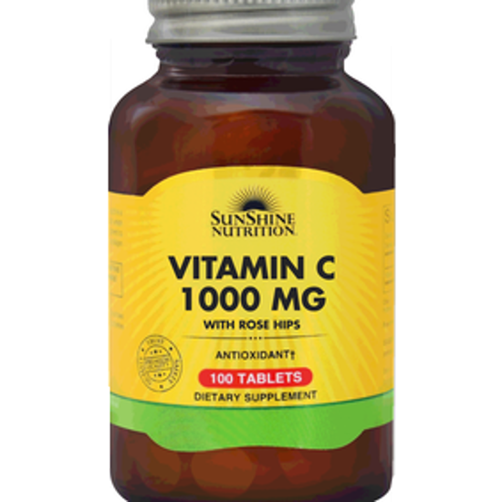 صورة SUNSHINE NUTRITION VITAMIN C 1000 MG WITH ROSEHIPS 100 TABLETS