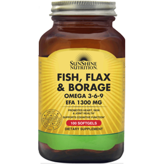 صورة SUNSHINE NUTRITION FISH FLAX&BORAGE OMEGA 369 EPA 1300MG 100 SOFTGELS