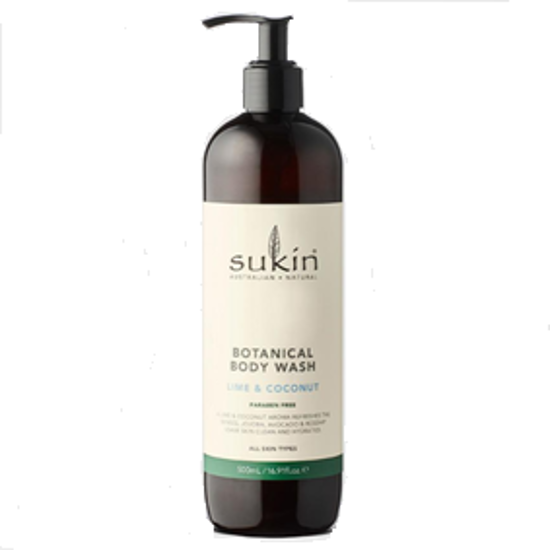Picture of SUKIN BOTANICAL BODY WASH - LIME & COCONUT 500ML : 04315