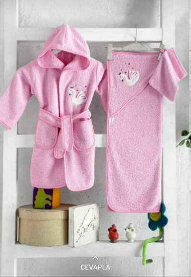 Picture of Pink Baby Bath Towels Set